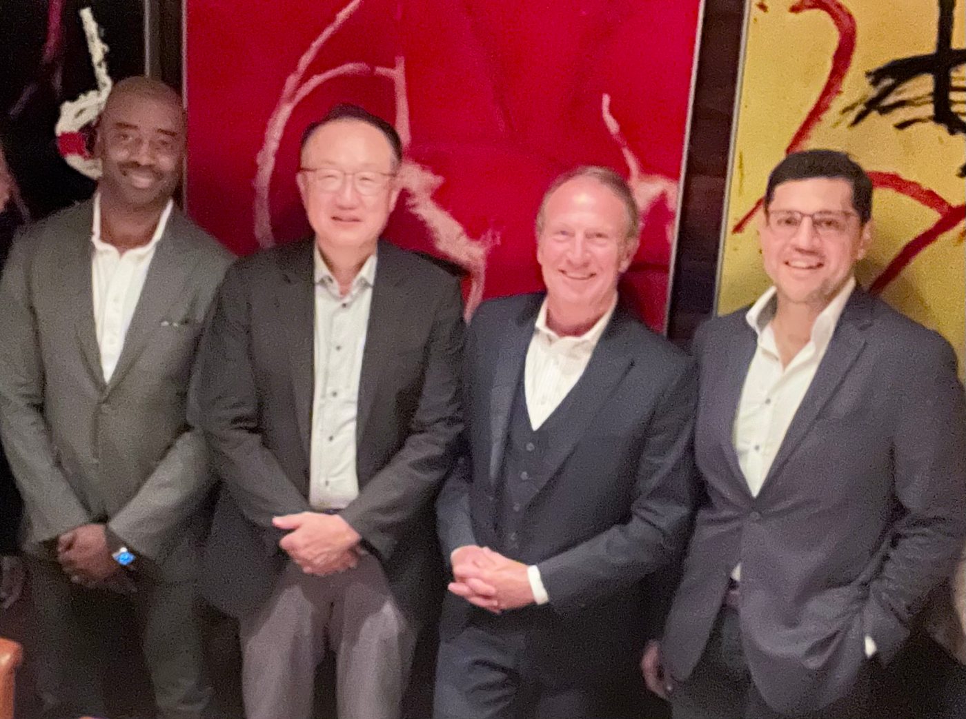Curtis Martin, Dr. Jim Kim, H.E. Shorafa